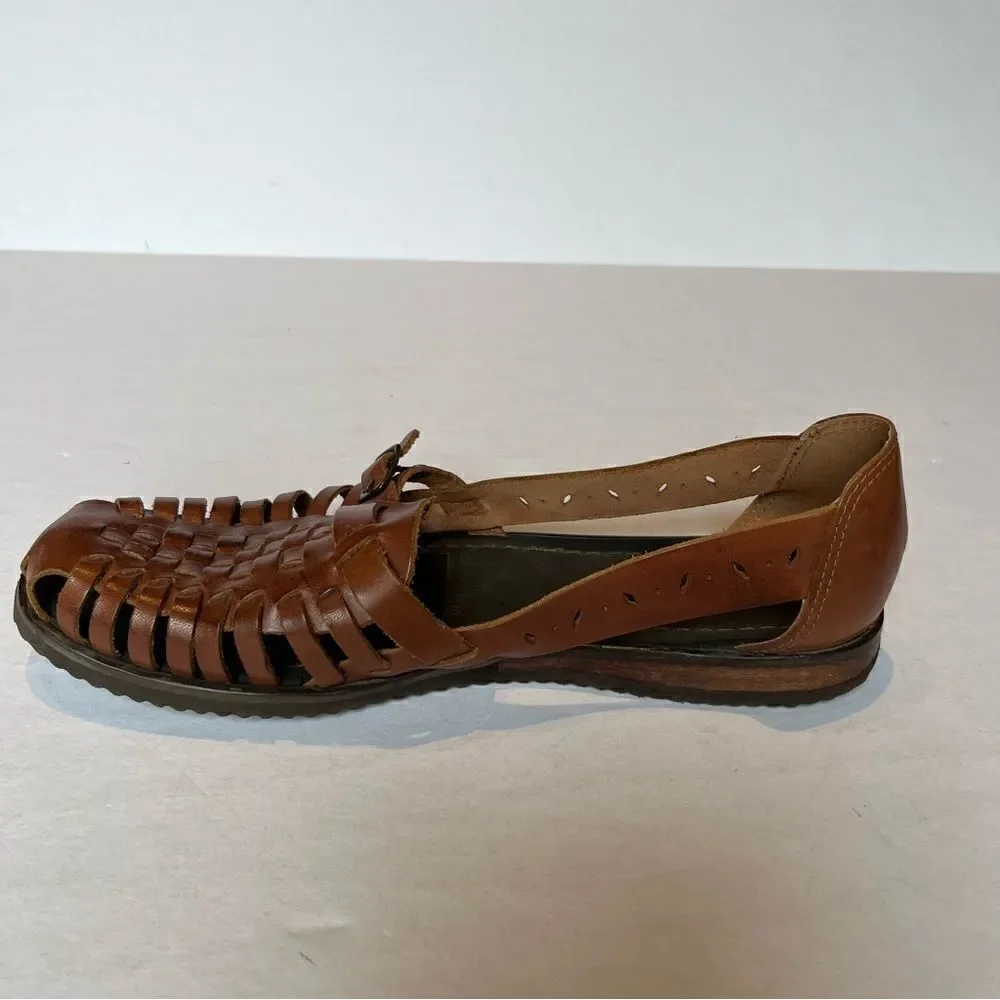 Women's Nature Trek Leather Espadrilles Size 9 Brown